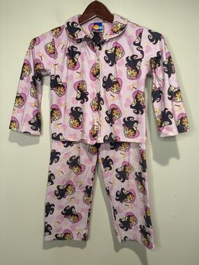 Y2K 2006 Dora The Explorer nick jr Flannel Pajama 2 Piece Matching Set Size 6/6X